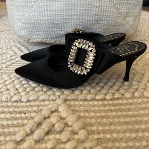 Rover Vivier Vintage Black Heeled Mules